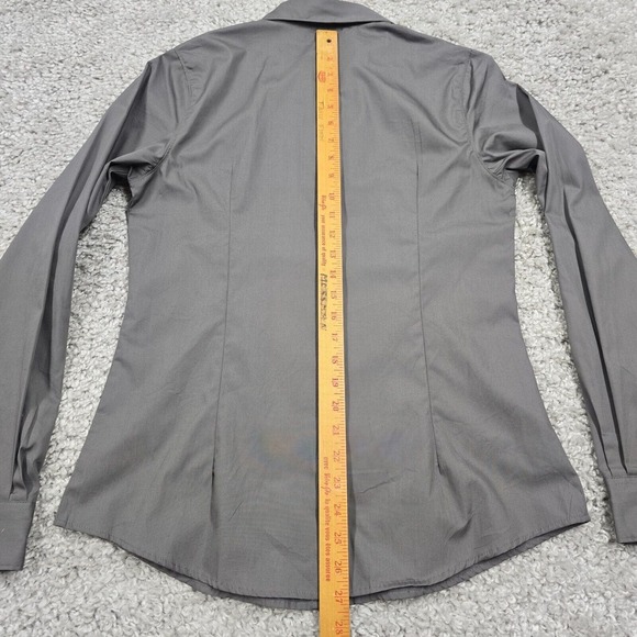 Cinch Shirt Womens M Gray Amberley Button Up Long Sleeve Logo Western Cowgirl - Picture 8 of 10